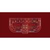 12ft x 62in Craps Layout Backed, Burgundy (Billiard Cloth)